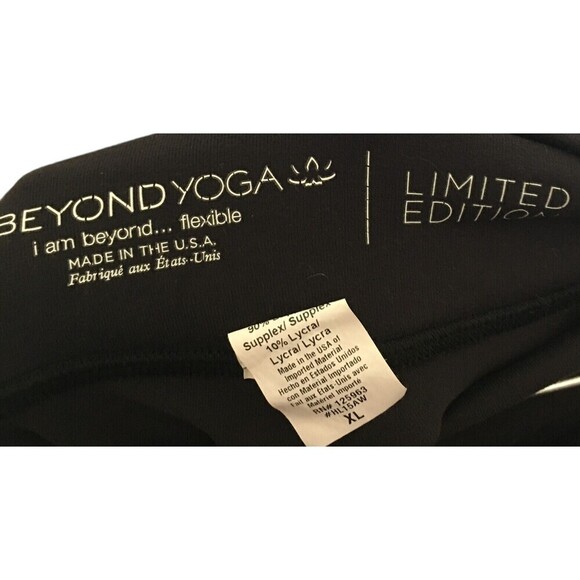 Beyond Yoga Pants Women's Size XL Black Gray Color Block Flexible Stretchy - Picture 6 of 7